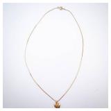 Gold-Tone Engraved Cross Heart Locket Necklace.