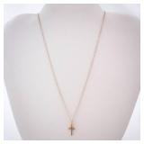 14K GF Gold Cross Necklace on Cable Chain