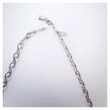 Necklace - Silver-Tone Leaf Fringe with Dangling Teardrop Charms