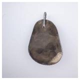 Teardrop Pendant - Sterling Silver Rope-Edge Bezel - Green Cabochon