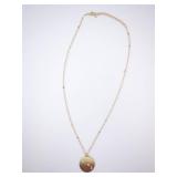 Aries Disc Pendant Necklace - Gold Tone Zodiac Constellation Jewelry
