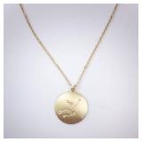 Virgo Zodiac Disc Pendant Necklace - Gold-tone