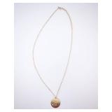 Virgo Zodiac Disc Pendant Necklace - Gold-tone