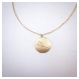 Taurus Zodiac Constellation Pendant Necklace - Gold-Tone Circular Disc