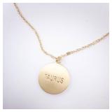 Taurus Zodiac Constellation Pendant Necklace - Gold-Tone Circular Disc