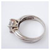 CZ Sterling Silver Solitaire Ring Size 8