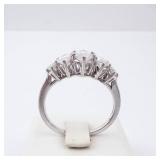 Sterling Silver Five-Stone Marquis CZ Ring, Size 7