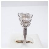 Sterling Silver Five-Stone Marquis CZ Ring, Size 7