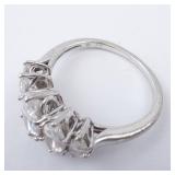 Sterling Silver Five-Stone Marquis CZ Ring, Size 7