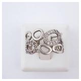 Pandora Circle of Friends Ring - Champagne CZ, Sterling Silver, Size 7