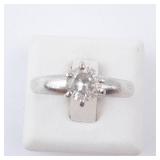 Solitaire CZ Sterling Silver Engagement Style Ring Size 9