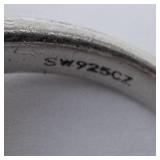 Solitaire CZ Sterling Silver Engagement Style Ring Size 9
