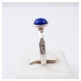 Lapis Cabochon Ring - Sterling Silver - Size 7