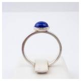 Lapis Cabochon Ring - Sterling Silver - Size 7