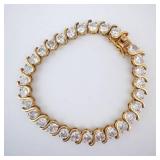 Beautiful CZ Vermeil Tennis Bracelet