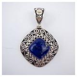 Suarti Lapis Lazuli Pendant - Sterling Silver 925 Indonesia
