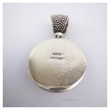 Swarti BA Sterling Silver Mother of Pearl Pendant - 925 Indonesia - Large Circular