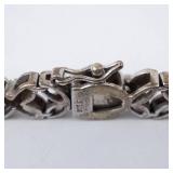 Ross Simons Bracelet - Sterling Silver Flower-Linked with Diamonds
