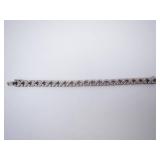 Ross Simons Bracelet - Sterling Silver Flower-Linked with Diamonds