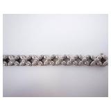 Ross Simons Bracelet - Sterling Silver Flower-Linked with Diamonds