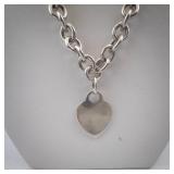 Tiffany & Co Sterling Silver Heart Tag Necklace