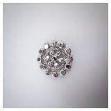 Weiss Round Rhinestone Brooch - Circular Cluster with Clear Stones, Silver-Tone Finish, Pin Back