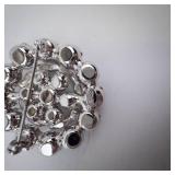 Weiss Round Rhinestone Brooch - Circular Cluster with Clear Stones, Silver-Tone Finish, Pin Back