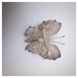 Beau Sterling Silver Filigree Butterfly Brooch