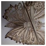 Beau Sterling Silver Filigree Butterfly Brooch