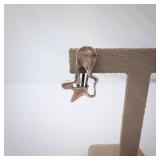 Georg Jensen Sterling Denmark Star-Shaped Brooch & Clip Earrings Set