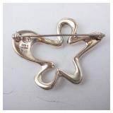 Georg Jensen Sterling Denmark Star-Shaped Brooch & Clip Earrings Set