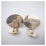 Inger K Sterling Amber Cabochon Earrings