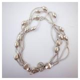 Sterling Silver Multi-Strand Bead Bracelet