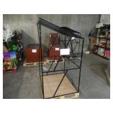 Welded Black Metal Frame Built to Fit Onto Pallets with Angled Roof - Perfect for Projects
