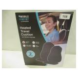 NEW Homedics Mobile Comfort Heated Travel Cushion With Vibration Massage, 2-Pack, Black
