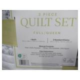 NEW Lenox 3-Piece Quilt Set, FULL/QUEEN - Winter Scene Gray