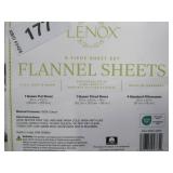 Lenox Holiday Flannel Sheet Set - Holly Green - QUEEN