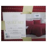NEW Lenox 3-Piece Quilt Set, KING - RED