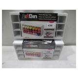 NEW 2 Pack of Art Bin 6828AG Paint Storage Tray, Wall Mountable 21 Compartment Wooden Organizer, White