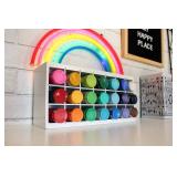 NEW 2 Pack of Art Bin 6828AG Paint Storage Tray, Wall Mountable 21 Compartment Wooden Organizer, White