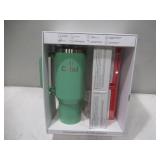 NEW Cirkul 40oz Raindrop Tumbler Starter Kit + 4 Flavor Cartridges - Light Green