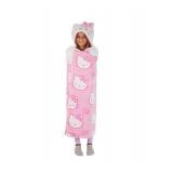 NEW Kids’ Plush Hooded Throw with Faux Fur Lining, 40" x 50" - Hello Kitty