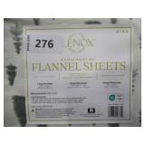 NEW Lenox Holiday Flannel Sheet Set - Pine Trees Green - KING