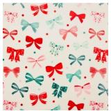 NEW Member’s Mark Festive Bow Pattern Holiday Throw Blanket