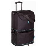 NEW ArtBin 6922SP Tote Express Rolling Portable Art Craft & Sewing Storage Organizer Bag with Wheels-Fits Sewing Machine, Black/Aqua