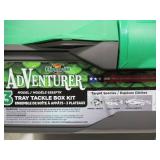 NEW Flambeau Outdoors 6383FTK Adventurer 3-Tray Tackle Box Kit, Complete Starter Fishing Tackle Kit with Hooks, Bobbers, Stringer, and More, Green