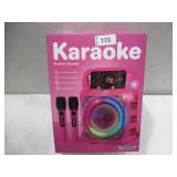 NEW JOYC Brands JOYC Mic Drop Karaoke Machine with 2 Wireless Mics & RGB Lights - PINK