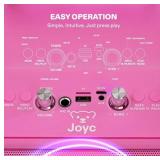 NEW JOYC Brands JOYC Mic Drop Karaoke Machine with 2 Wireless Mics & RGB Lights - PINK