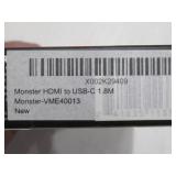 NEW Monster USB Type-C Plug to 4K HDMI Plug Cable, 5.9FT VME40013