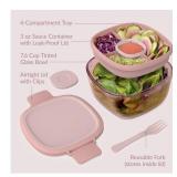NEW Bentgo All-in-One Tinted Glass Salad Container - Blush Pink
